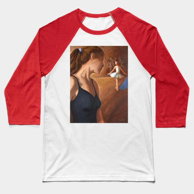 Dancer woman girl watching other dancers Baseball T-Shirt by Fantasyart123